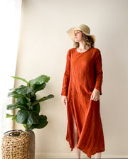 Rust Muse Organic Gauze Dress