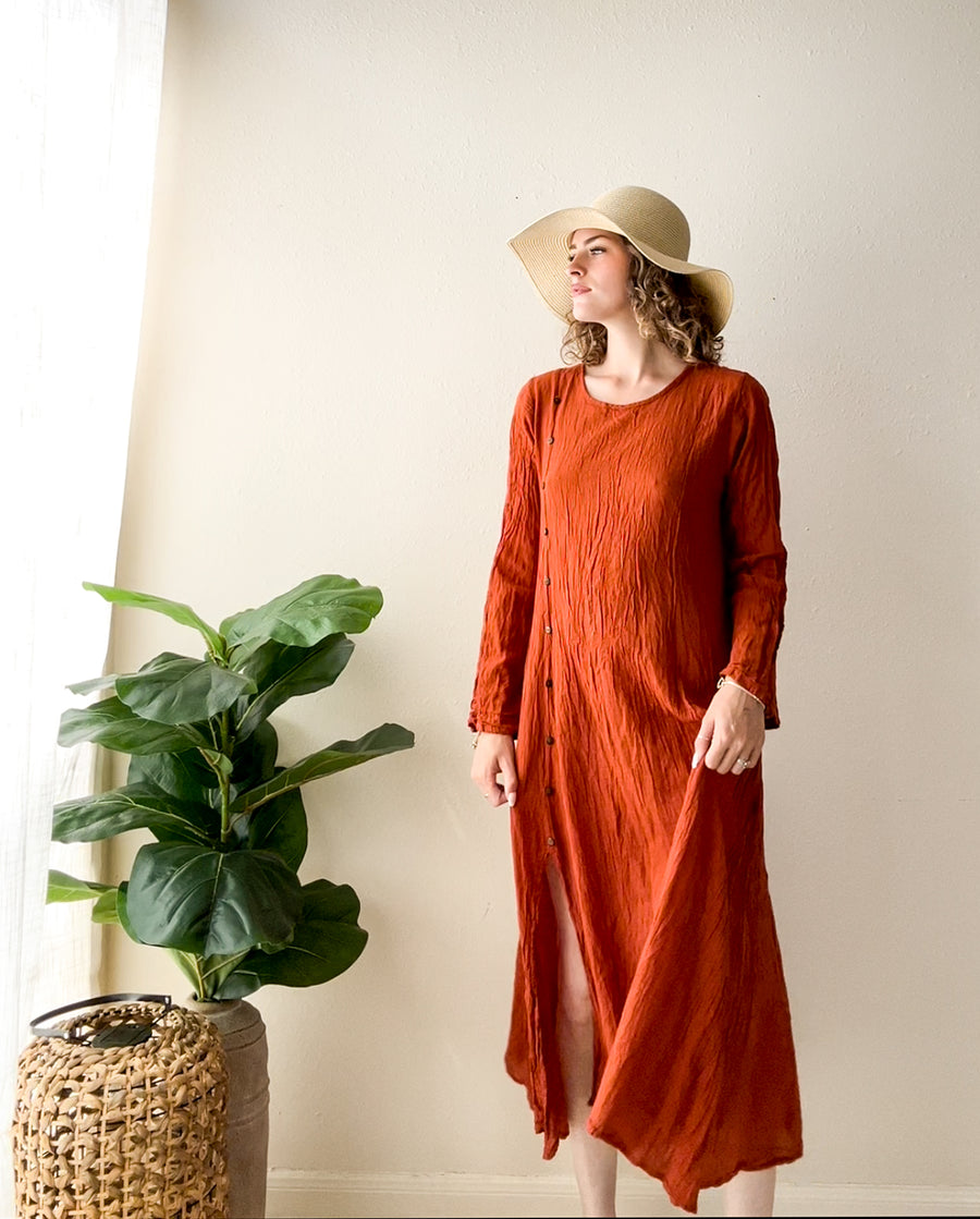 Rust Muse Organic Gauze Dress