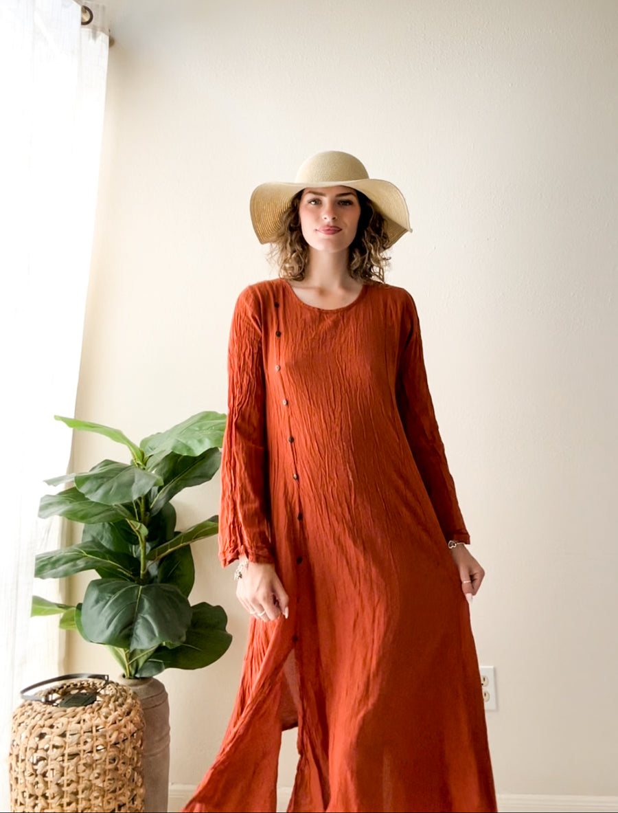 Rust Muse Organic Gauze Dress