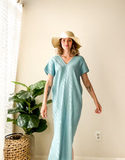 Seafoam Serenity Triple Gauze Kaftan Dress