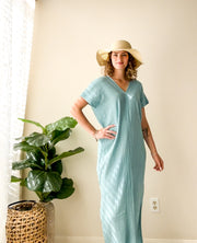 Seafoam Serenity Triple Gauze Kaftan Dress