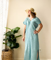 Seafoam Serenity Triple Gauze Kaftan Dress