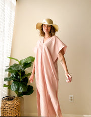 Blush Ease Organic Double Gauze Kaftan Dress