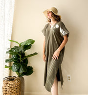 Olive Organic Double Gauze Kaftan