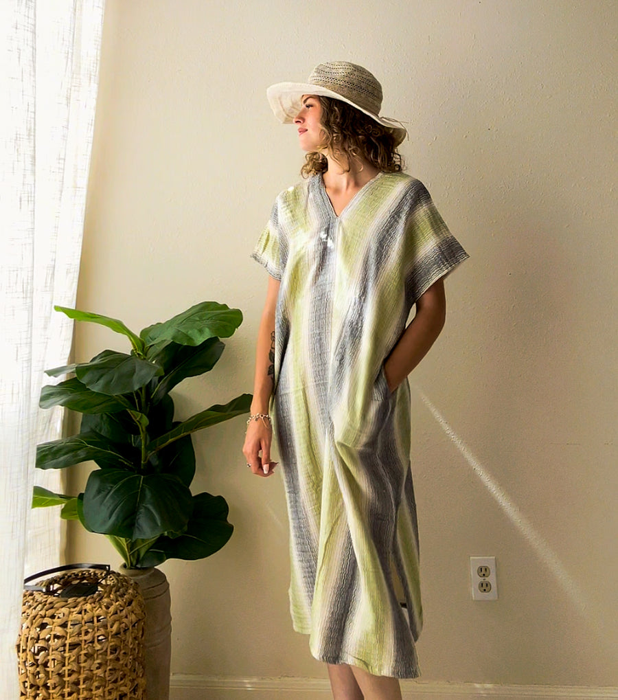 Meadow Waves Double Gauze Kaftan Dress