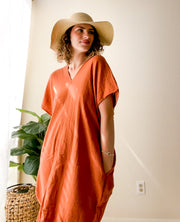 Terracotta Rust Double Gauze Kaftan