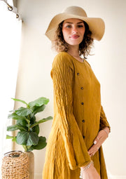 Golden Mustard Organic Cotton Gauze Dress