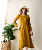 Golden Mustard Organic Cotton Gauze Dress