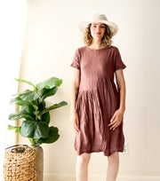 Clay Moon Organic Crinkled Cotton Gauze Dress