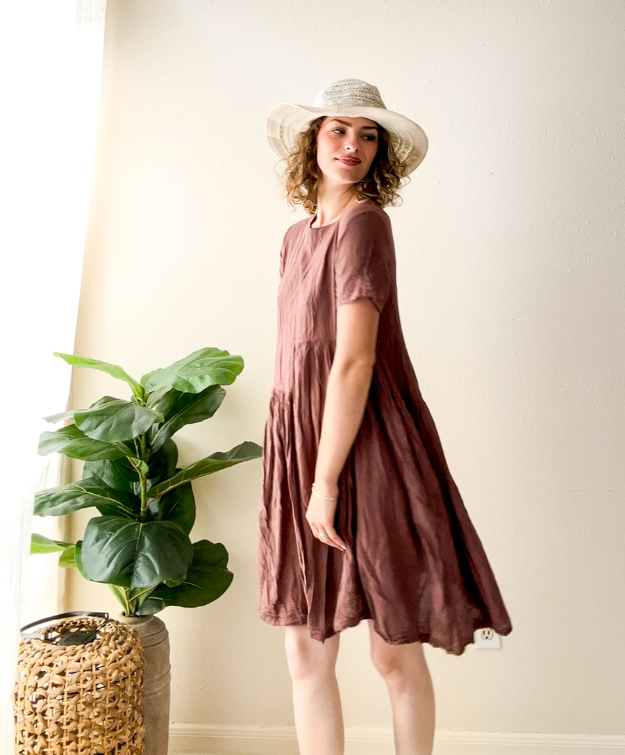 Clay Moon Organic Crinkled Cotton Gauze Dress