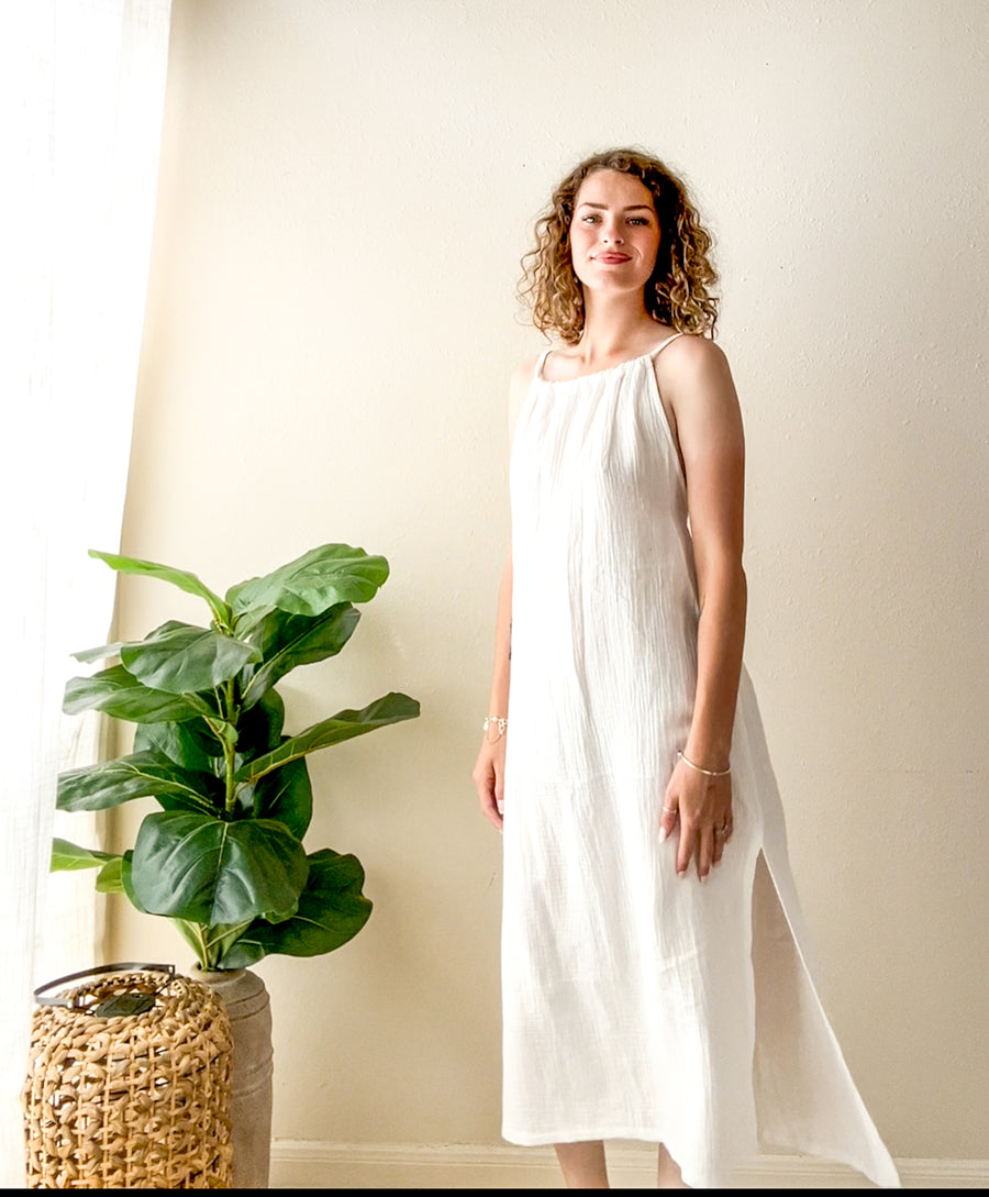 White Sands Organic Cotton Open Back Dress
