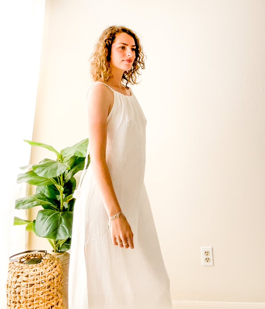 White Sands Organic Cotton Open Back Dress