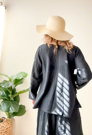 Black Ease Gauze Top