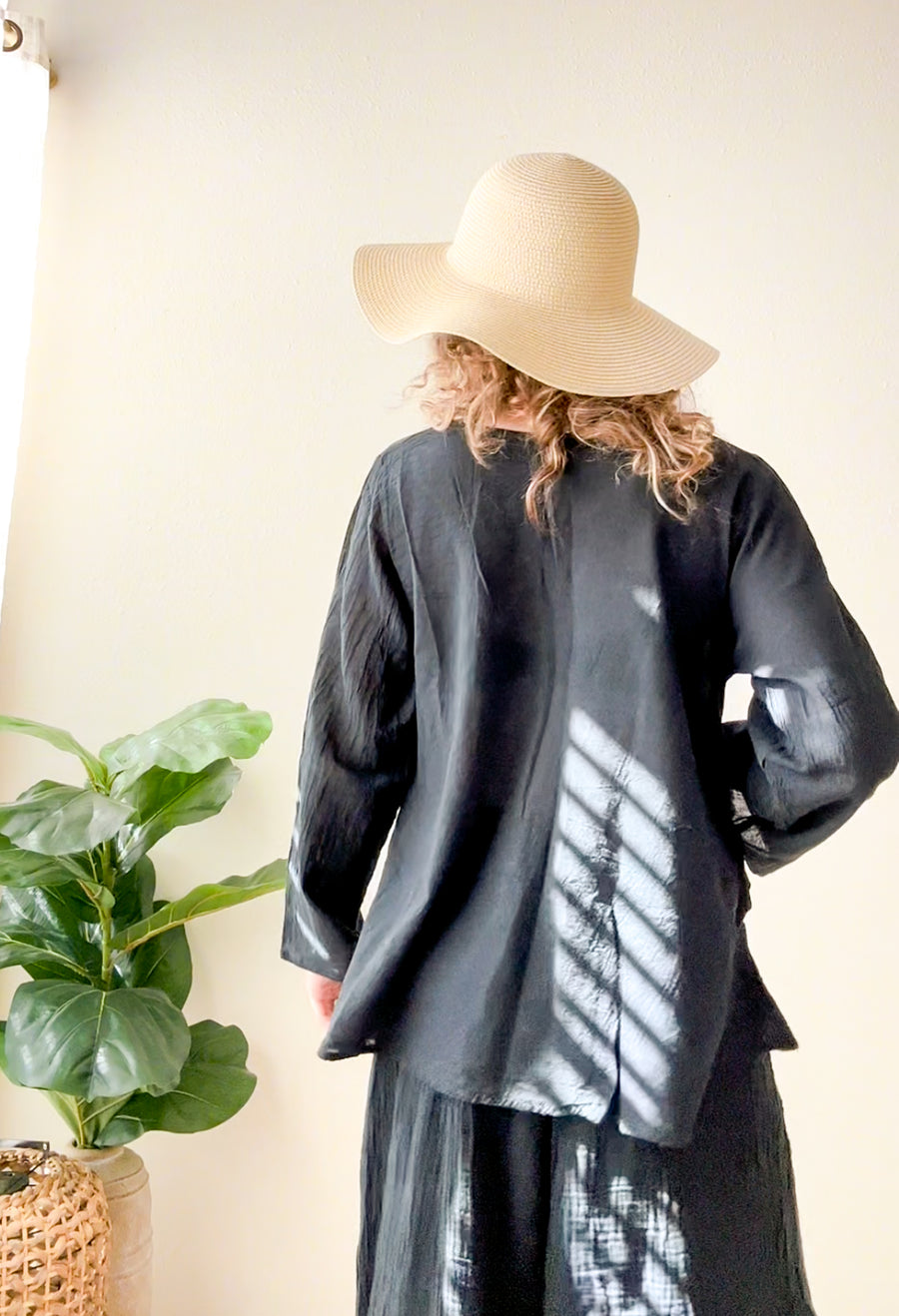 Black Ease Gauze Top