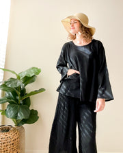 Black Ease Gauze Top