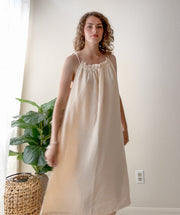 Sand Organic Double Gauze Midi Dress