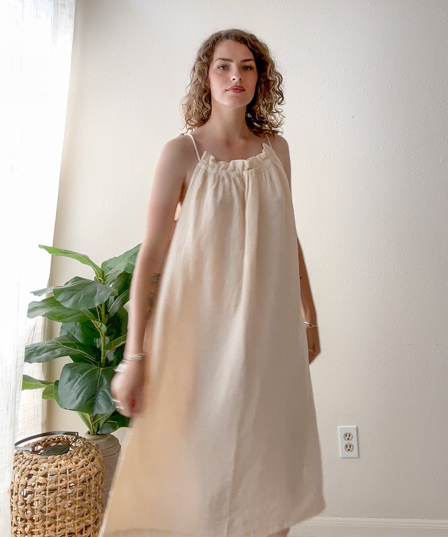 Sand Organic Double Gauze Midi Dress