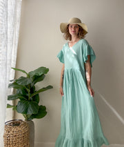 Seafoam Organic Triple Gauze Cotton Maxi Dress