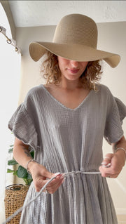 Silver Sage Triple Gauze Maxi Dress