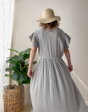 Silver Sage Triple Gauze Maxi Dress