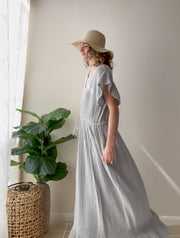 Silver Sage Triple Gauze Maxi Dress