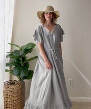 Silver Sage Triple Gauze Maxi Dress