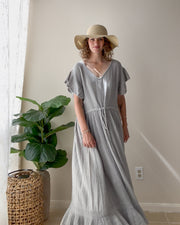 Silver Sage Triple Gauze Maxi Dress
