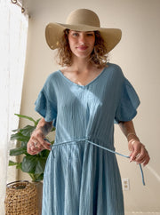 Sky Blue Triple Gauze Maxi Dress