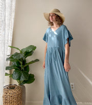 Sky Blue Triple Gauze Maxi Dress