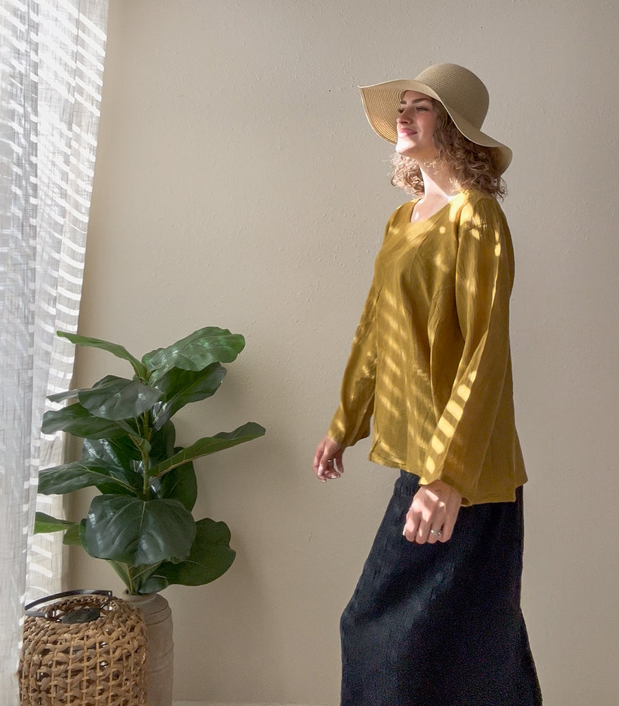 Golden Drift Gauze Top