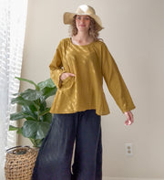 Golden Drift Gauze Top