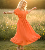 Sunset Glow Boho Gauze Maxi Dress