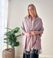 Taupe Majestic Paisley Pashmina Scarf Bohemian Shawl
