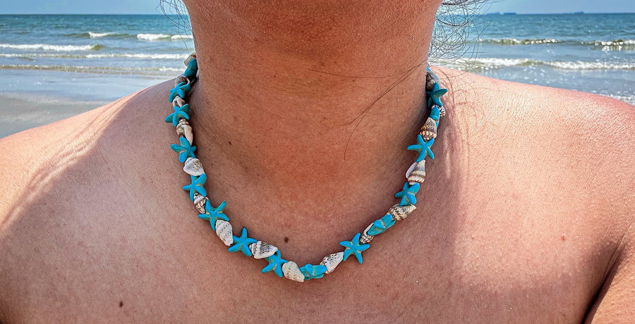 Turquoise Starfish Shell Necklace