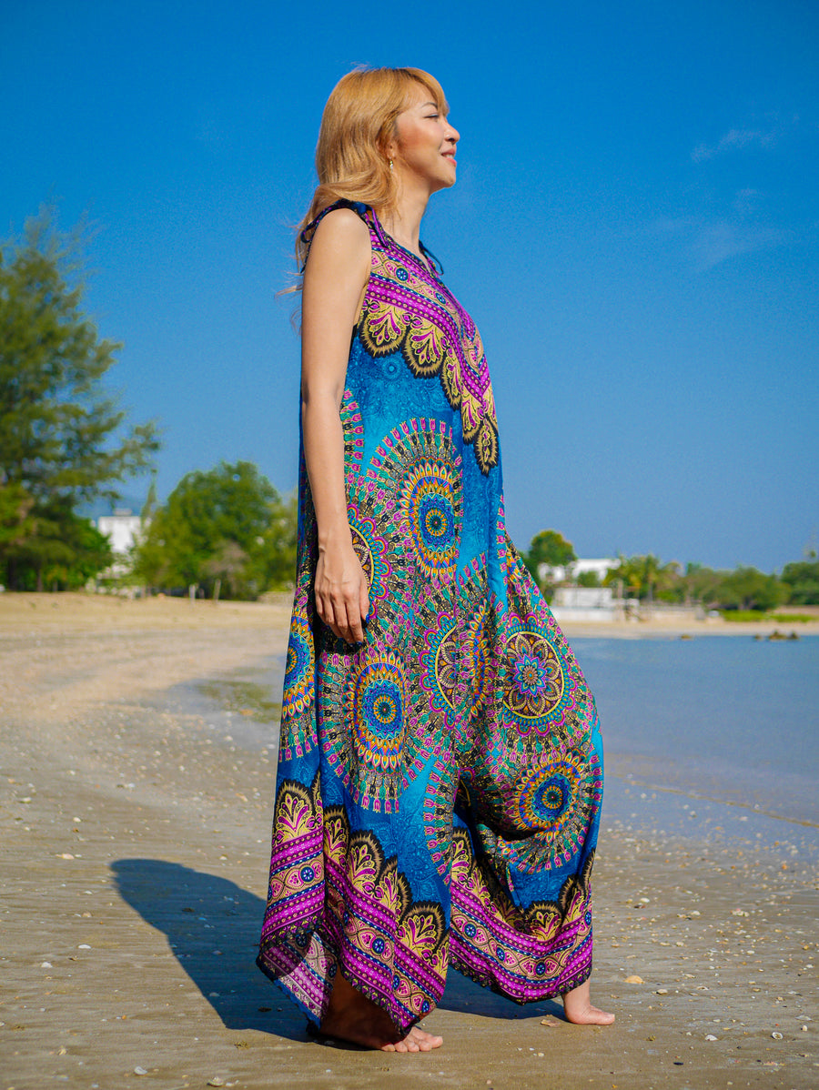 Azure Mandala Boho Jumpsuit
