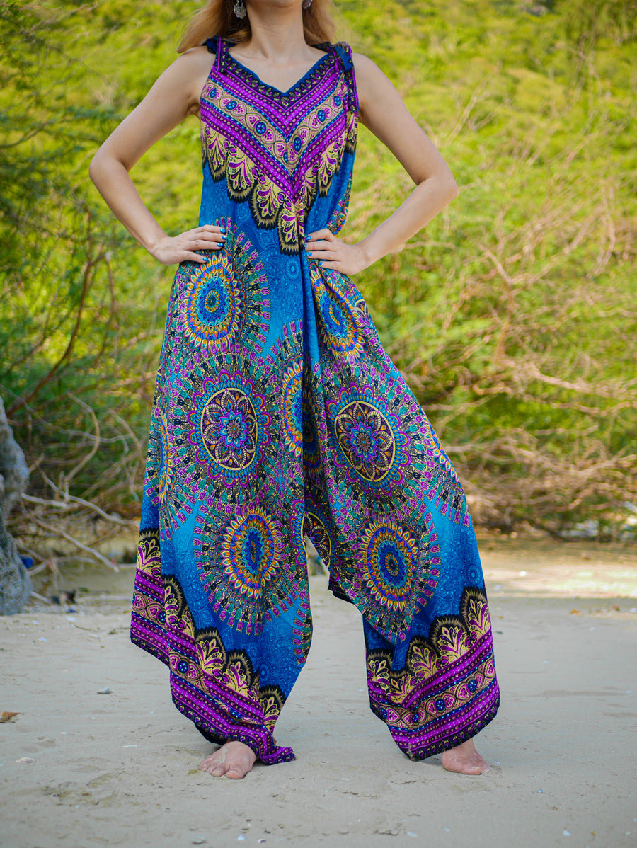 Azure Mandala Boho Jumpsuit