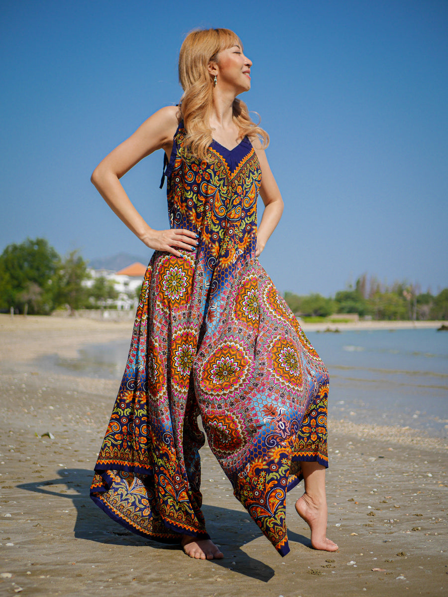 Golden Hour Mandala Boho Jumpsuit
