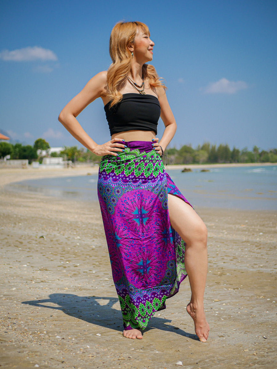 Pink Mandala Boho Wrap Skirt