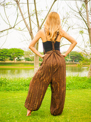 Earthy Elegance Racerback Dungarees Jumpsuit Romper