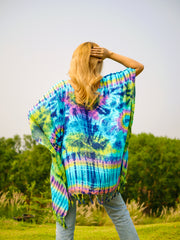 Gypsy Soul Poncho Hand Dyed Tunic Kaftan Blouse Hippie Oversize Top