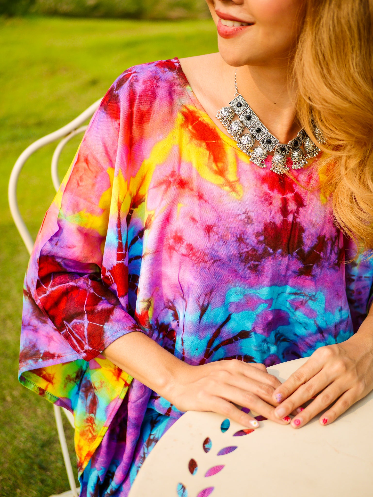 Rainbow Ripple Poncho