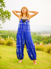 Azure Bliss Racerback Dungarees Jumpsuit Romper