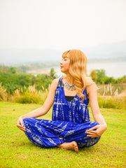 Azure Bliss Racerback Dungarees Jumpsuit Romper