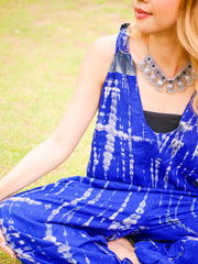 Azure Bliss Racerback Dungarees Jumpsuit Romper