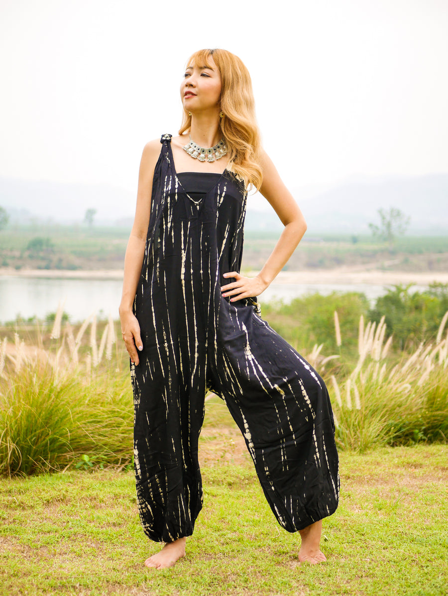 Mystic Moon Racerback Dungarees Jumpsuit Romper