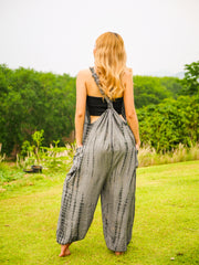 Silver Waves Racerback Dungarees Jumpsuit Romper