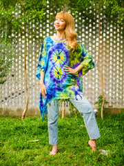 Bohemian Sunset Poncho Tunic Kaftan Blouse Oversize Top