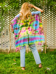 Summer Breeze Poncho Hand Dyed Tunic Kaftan Blouse Oversize Top