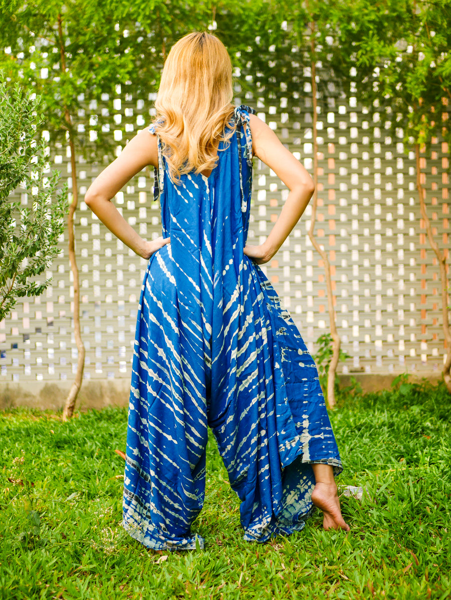 The Ocean Breeze Hand Dyed Wide Leg Boho Hippie Jumpsuits Rompers Pants