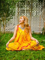 Golden Sunburst Hand Dyed Wide Leg Boho Hippie Jumpsuits Rompers Pants